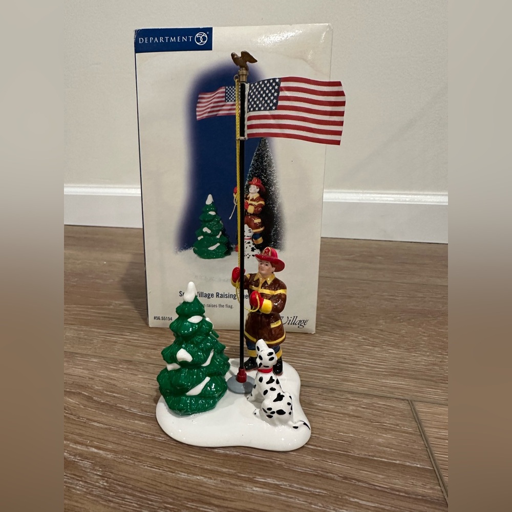 Dept. 56 Snow Village Raising The Flag #56.55154